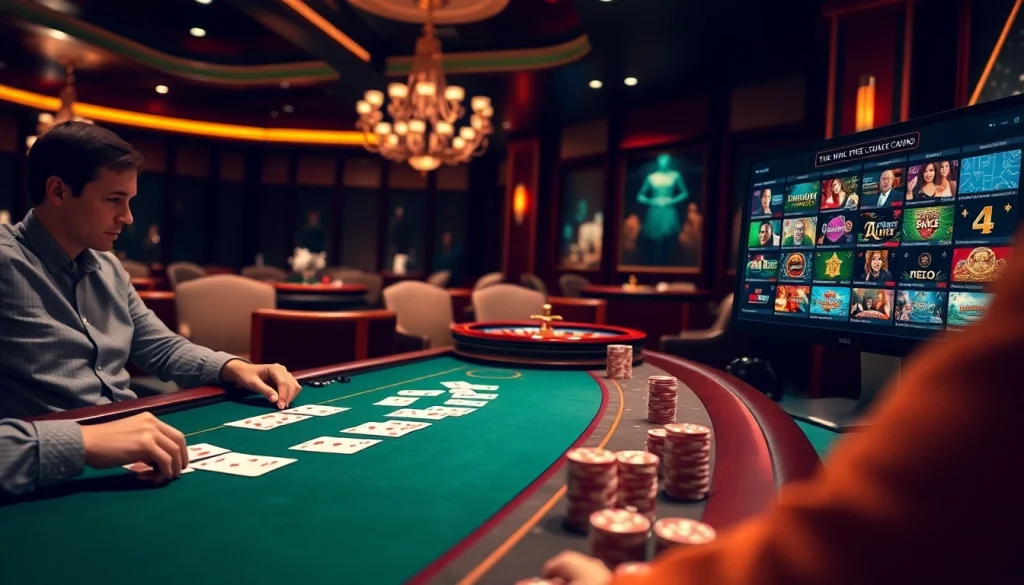 Découvrez l'excitation d'un casino en ligne fiable avec une table de poker captivante et des éléments de jeu élégants.