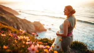 Capture of a couple’s romantic moment in Carmel wedding photography, highlighted by golden sunset and ocean backdrop.