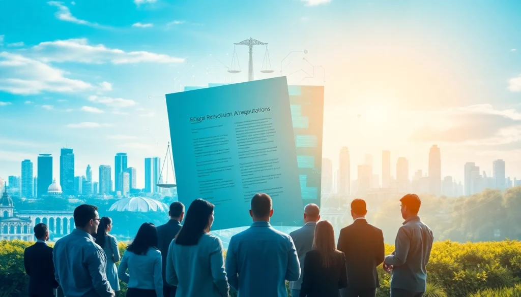 Analiza regulacji AI w kontekście technologii z grupą profesjonalistów w tle.